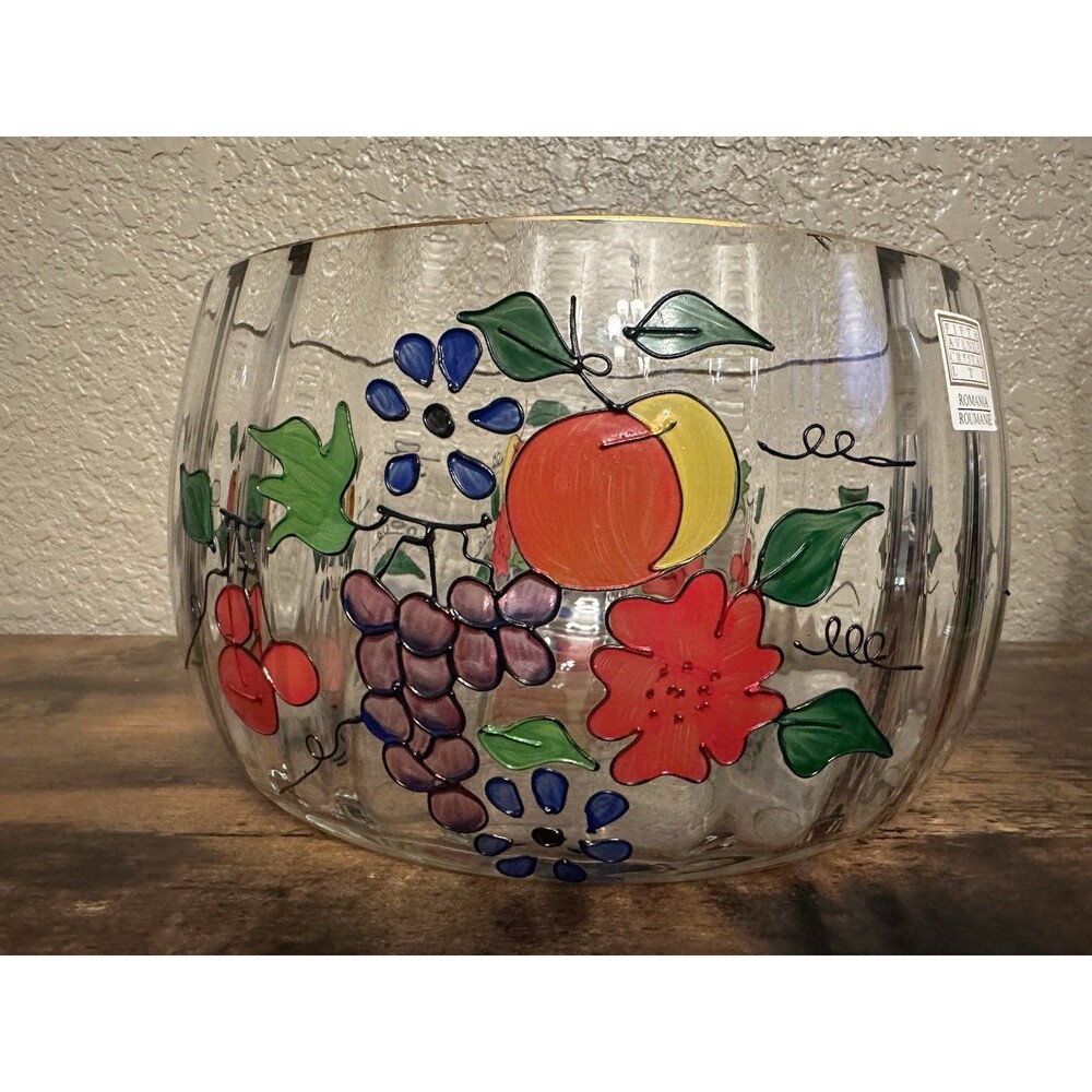 Romania Fifth Avenue Crystal LTD Fruit & Flower Venetian Crystal Bowl